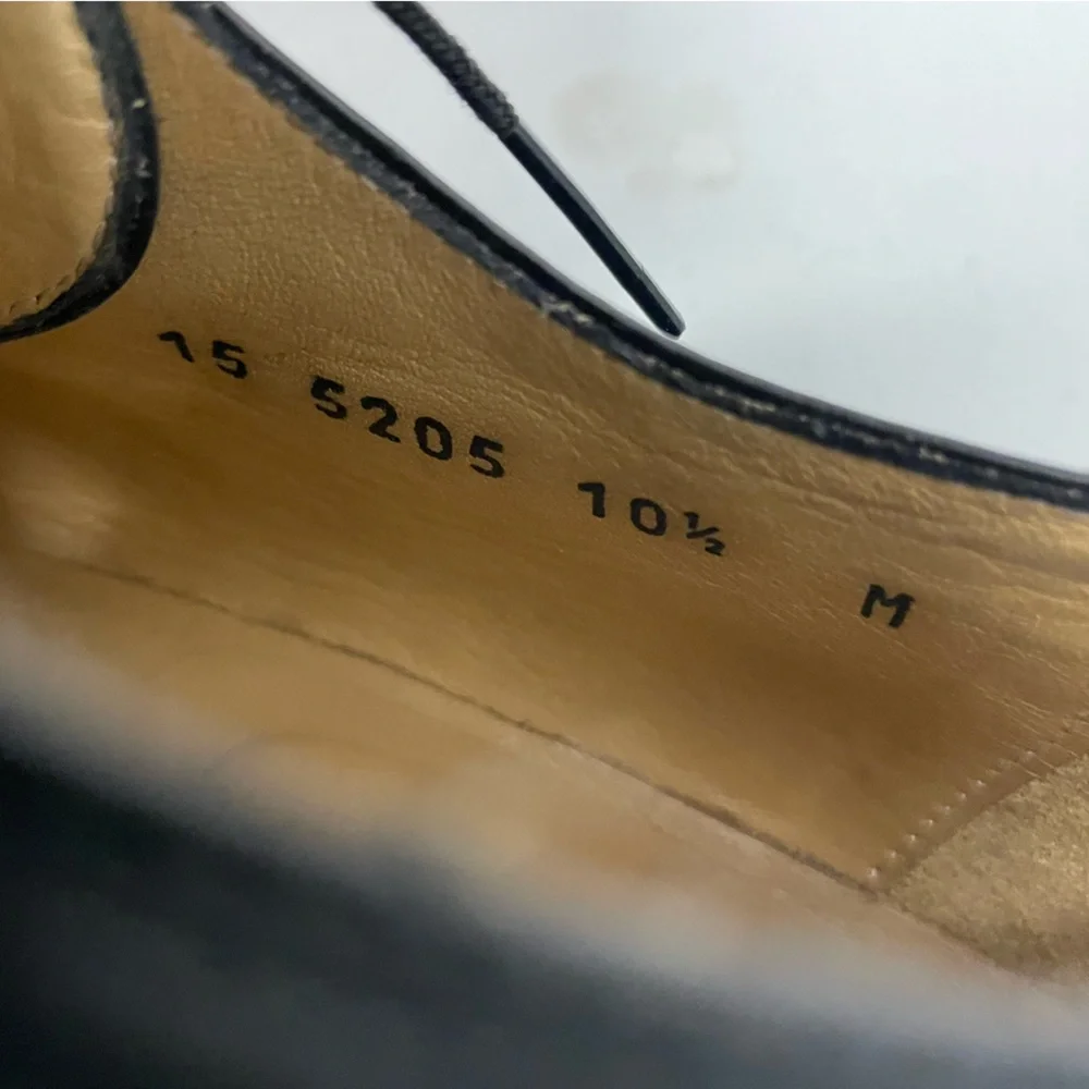 JOHNSTON & MURPHY Made in Italy‎ Bicycle Toe Oxford Shoe in Black Size 10 1/2 M